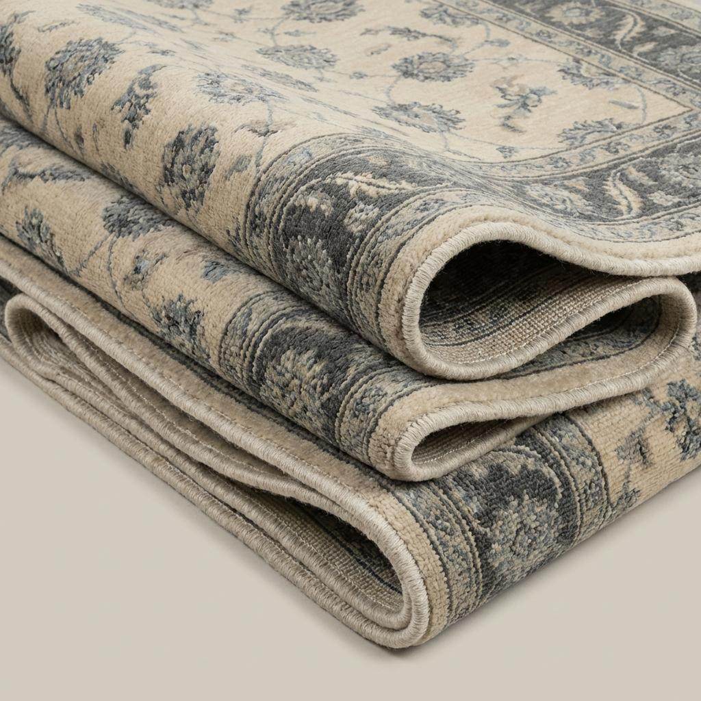 Hand Knotted Oushak Runner Rug, Wool Floral Kitchen Hallway Carpet