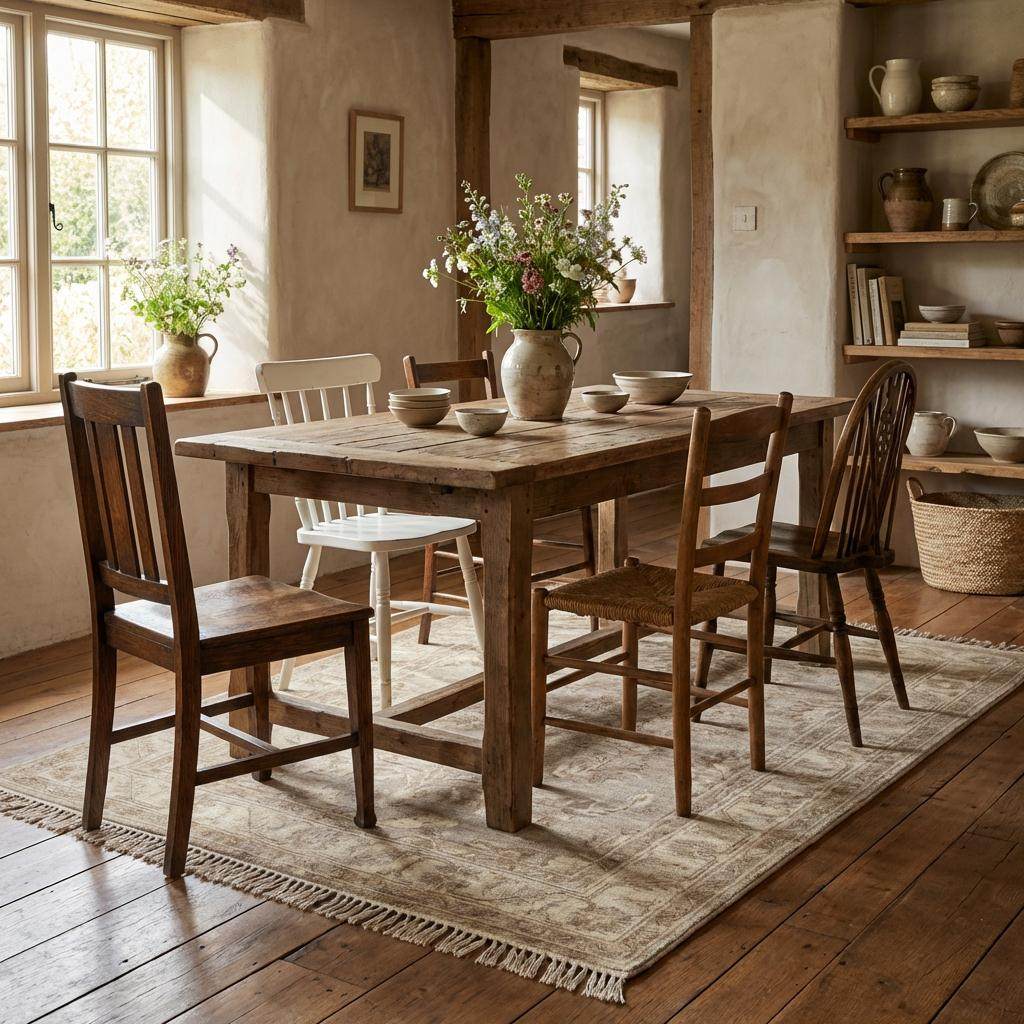 Artisan crafted wool carpet with heirloom quality construction and muted Oushak inspired design