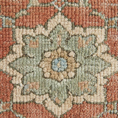 Hand Knotted Oushak Style Wool Rug, Floral Medallion Area Carpet