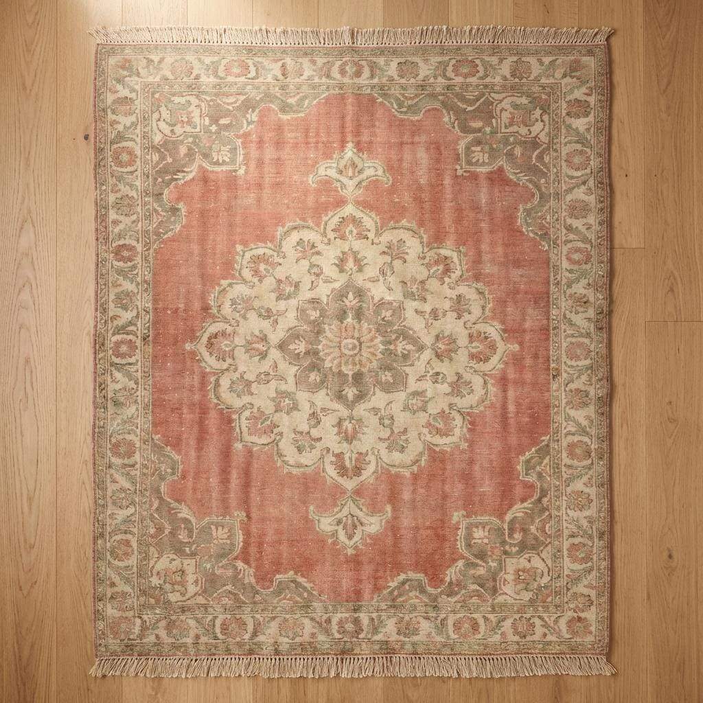 Large hand knotted medallion rug suitable for living room or bedroom interiors