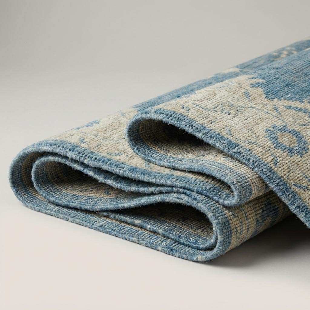 Hand Knotted Oushak Wool Rug 6x9 8x10 9x12, Vintage Blue Medallion Area Rug, Soft Turkish Style Living Room Carpet, Handmade Floral Rug