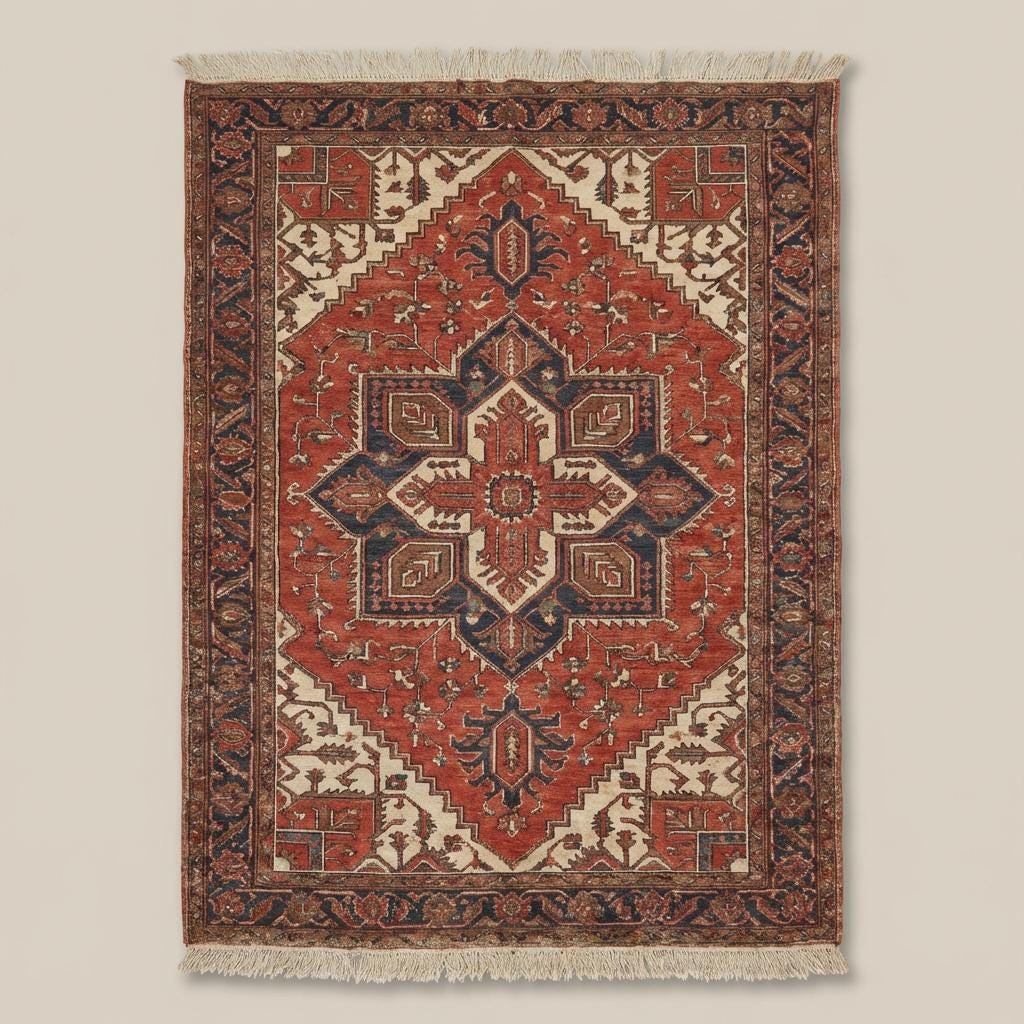 Traditional tribal medallion pattern hand knotted area rug with fringe