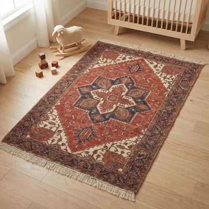 Hand Knotted Persian Medallion Wool Area Rug