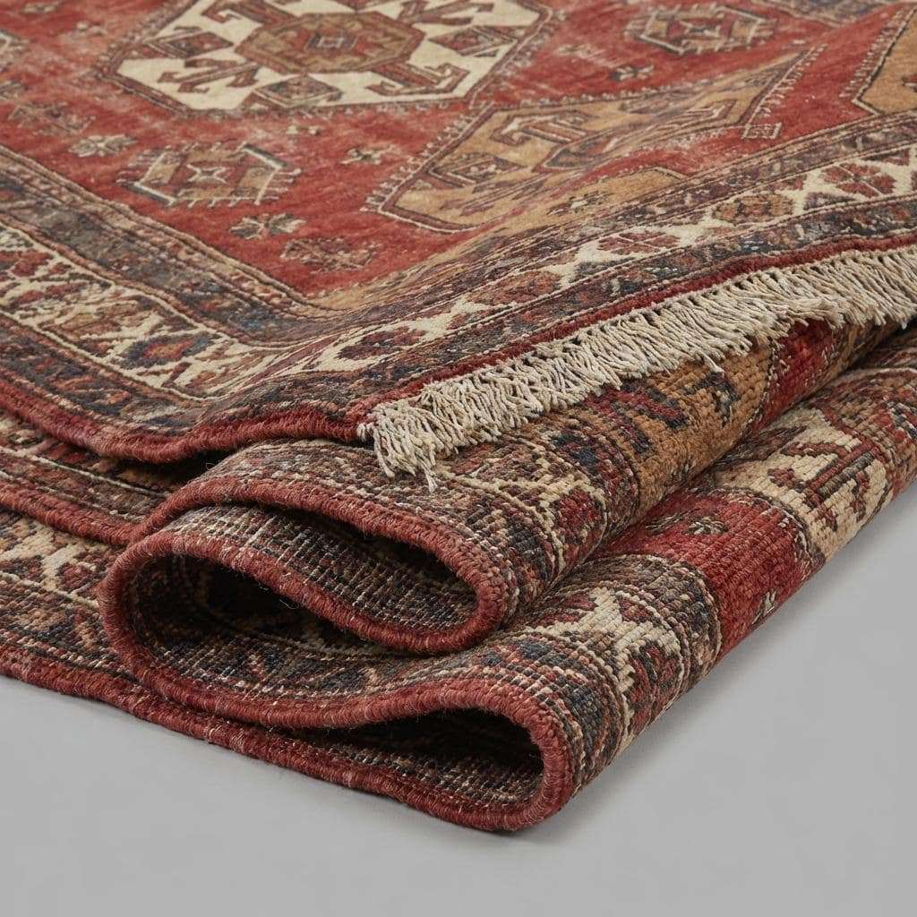 Hand Knotted Tribal Wool Area Rug with Geometric Medallion Design