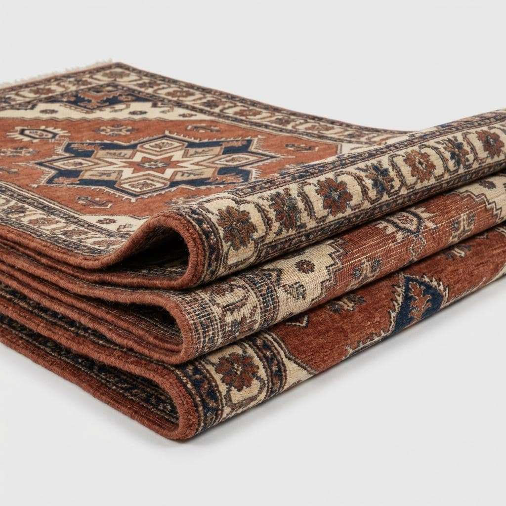 Hand Knotted Tribal Wool Area Rug with Geometric Medallion Design
