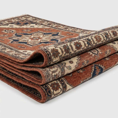 Hand Knotted Tribal Wool Area Rug with Geometric Medallion Design