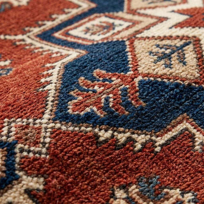 Hand Knotted Tribal Wool Area Rug with Geometric Medallion Design