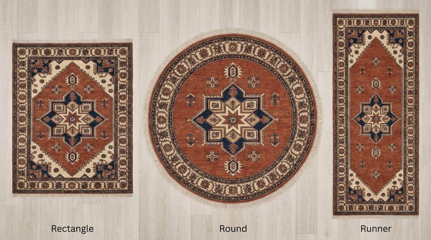 Hand Knotted Tribal Wool Area Rug with Geometric Medallion Design