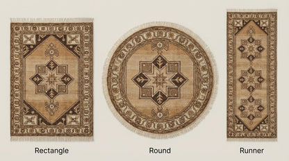 Hand Knotted Tribal Wool Rug, Geometric Medallion Rustic Area Carpet