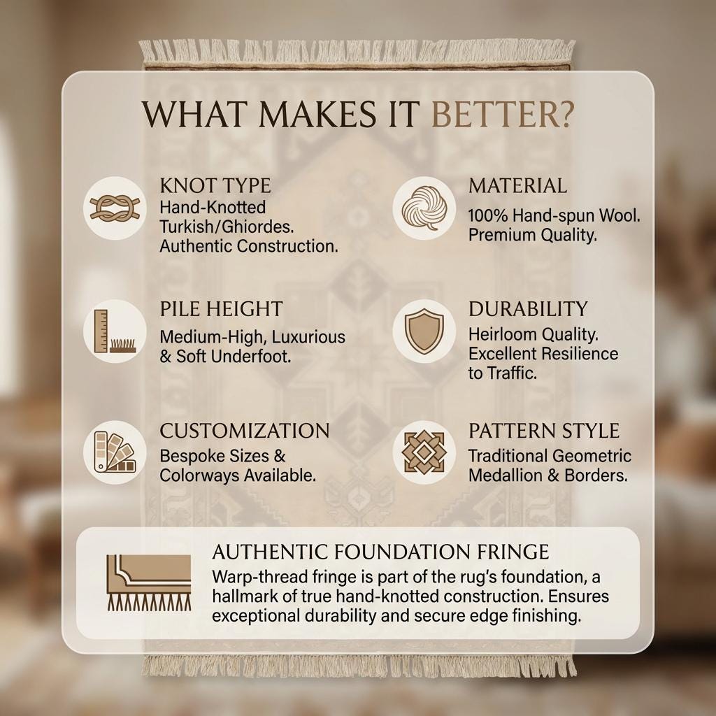 Hand Knotted Tribal Wool Rug, Geometric Medallion Rustic Area Carpet