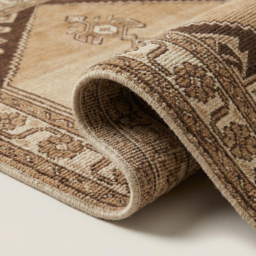 Hand Knotted Tribal Wool Rug, Geometric Medallion Rustic Area Carpet