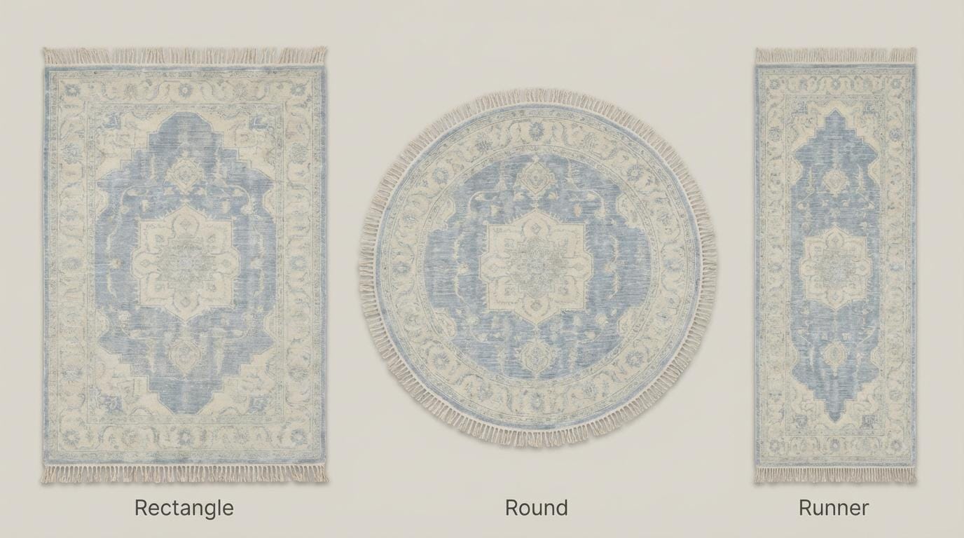 Hand Knotted Vintage Persian Style Blue Medallion Wool Area Rug