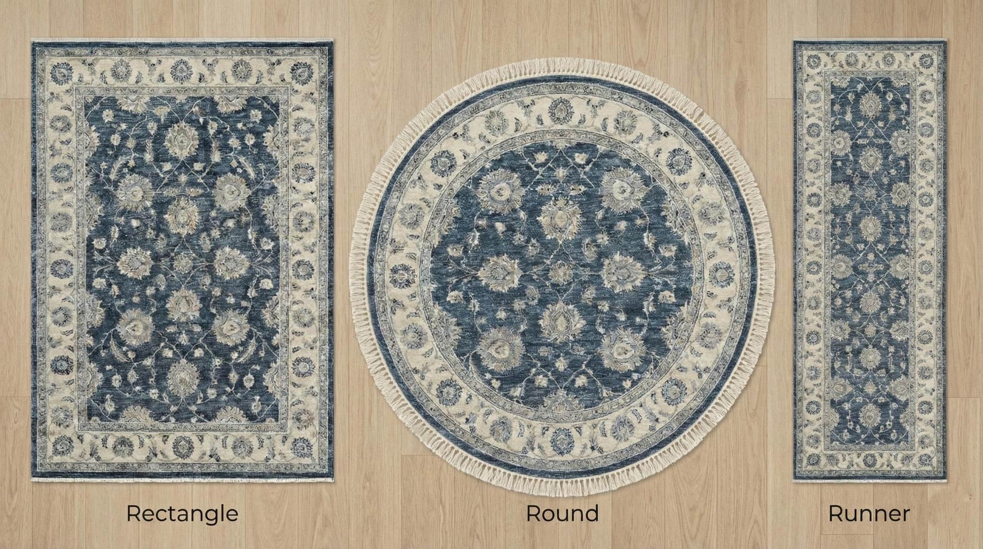 Hand Knotted Wool Rug, 8x10 Navy Blue Oushak Rug, Large Transitional Floral Area Rug, Traditional Persian Carpet for Living Room __etsy:7693666395