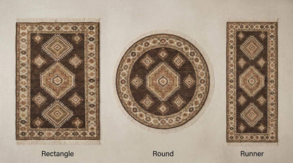 Hand Knotted Wool Tribal Area Rug, Rustic Geometric Living Room Decor