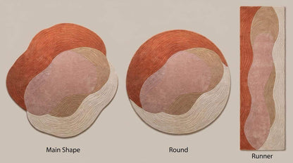 Organic shape rug available in area rug, round rug, runner, and hallway carpet styles for modern home decor __etsy:8007323584