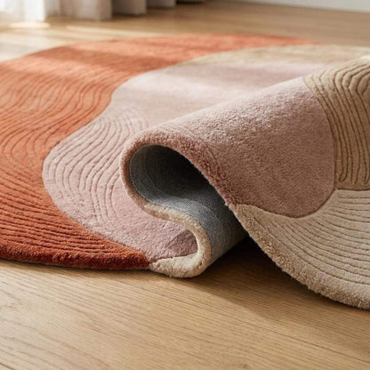 Hand Tufted Abstract Wool Rug, Irregular Shape Carpet for Living Room, Modern Organic Area Rug __etsy:8007323638