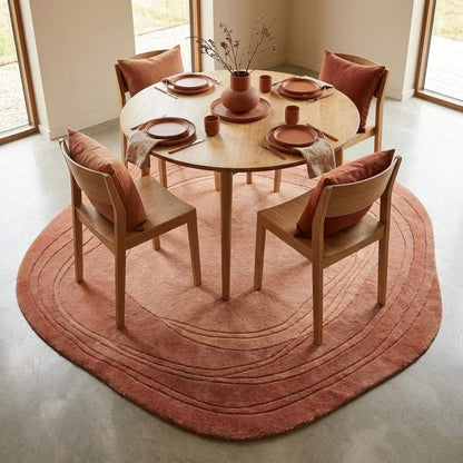 Hand Tufted Abstract Wool Rug, Organic Shape Carpet for Modern Living Room, Contemporary Peach Area Rug __etsy:8055202053
