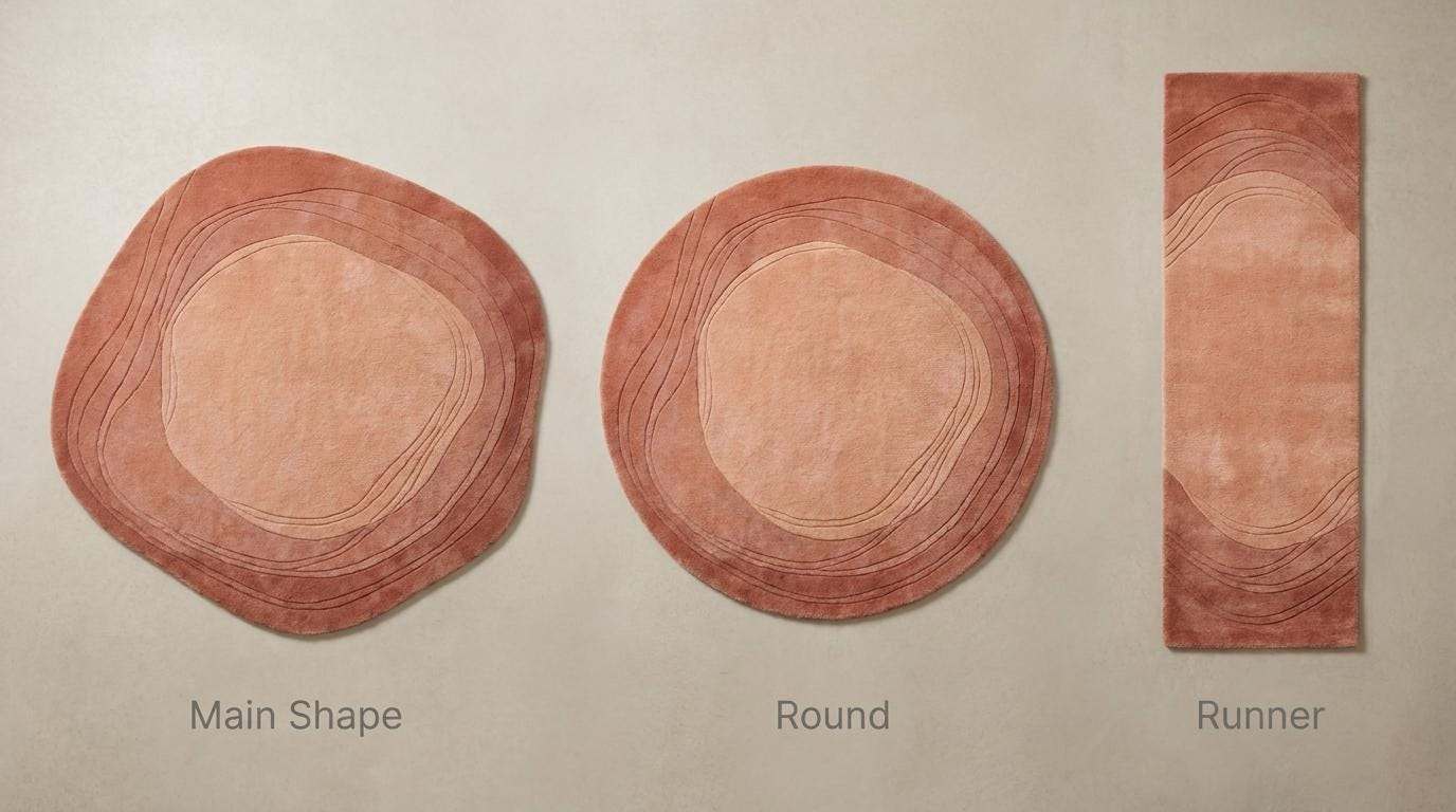 Abstract handmade rug available in rectangle, round, runner, hallway, and custom shape options for modern home decor __etsy:8055202049