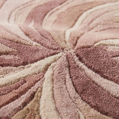 Hand Tufted Floral Area Rug Pink Wool Carpet, Modern Sculpted Botanical Living Room Rug, Blush Beige Bedroom Decor __etsy:7917475191