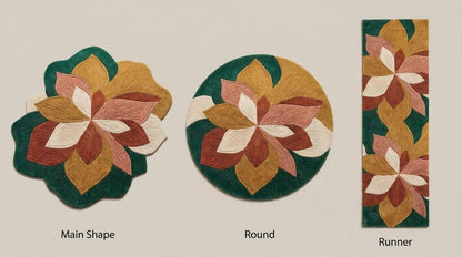 Custom floral rug available in rectangle, round, runner, hallway, and oversized area rug formats for modern interior styling __etsy:8053832929