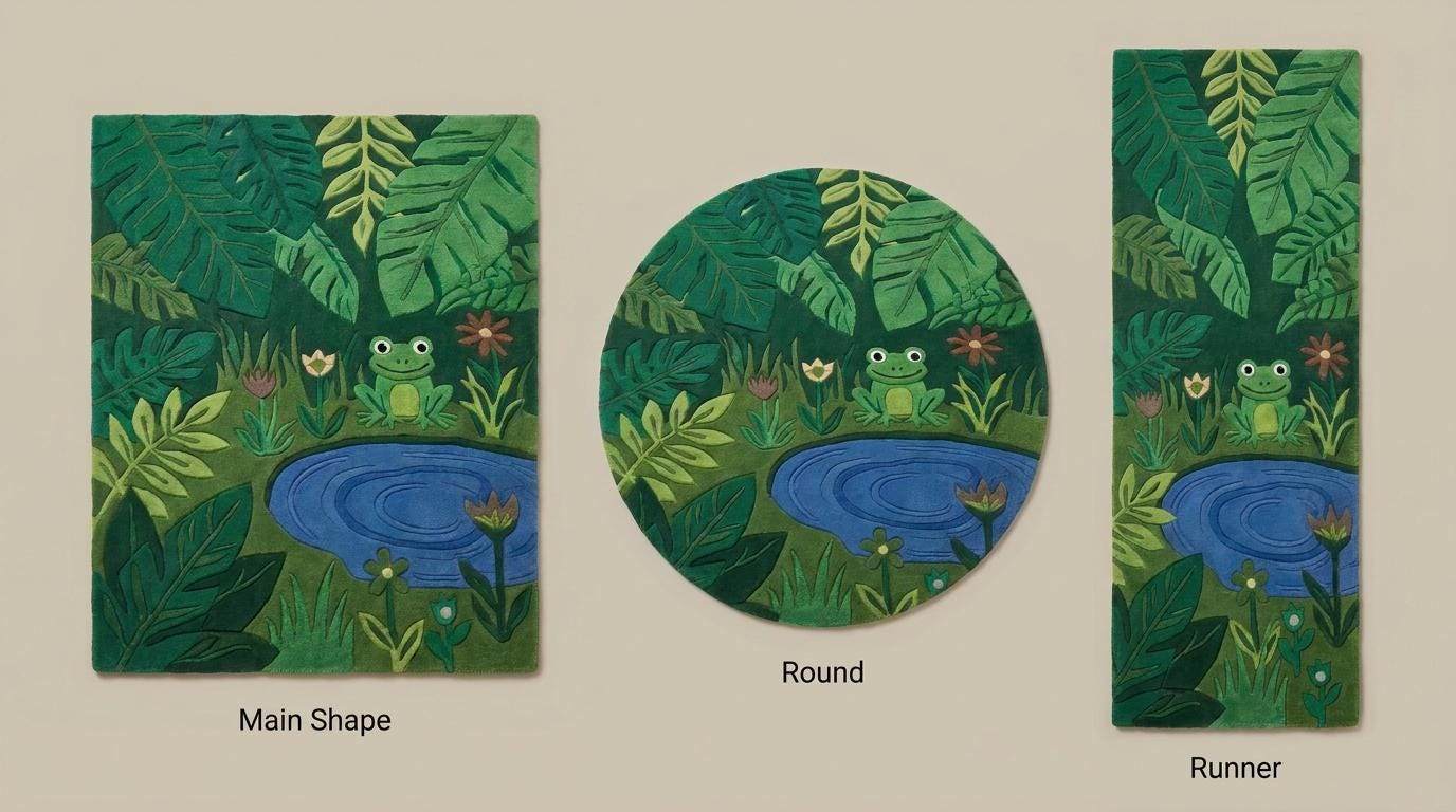 Hand tufted kids rug available in rectangle, round, and runner shapes for hallway, nursery, playroom and kids bedroom decor __etsy:7986648245