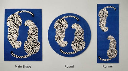 Rectangle area rug design available in custom rectangle, round, runner, and hallway rug sizes featuring artistic leopard artwork. __etsy:8083863304