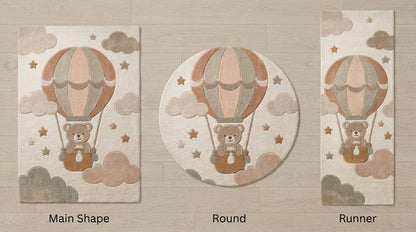 Rectangle nursery rug design available in runner, round, hallway, and custom carpet size options for kids rooms and playrooms __etsy:8042249331