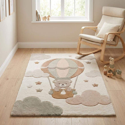 Modern neutral nursery decor rug with plush texture designed for baby bedroom, toddler room, and reading corner styling __etsy:7994313006