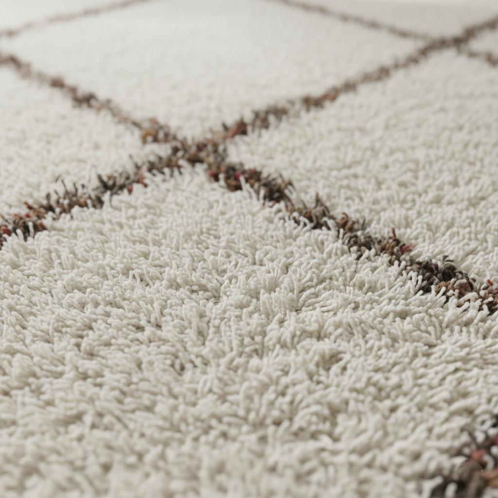 Hand-Tufted Wool Area Rug – Modern Moroccan Geometric Design