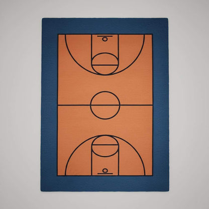 Hand-Tufted Wool Basketball Court Rug | Sports Room Decor __etsy:7363572981