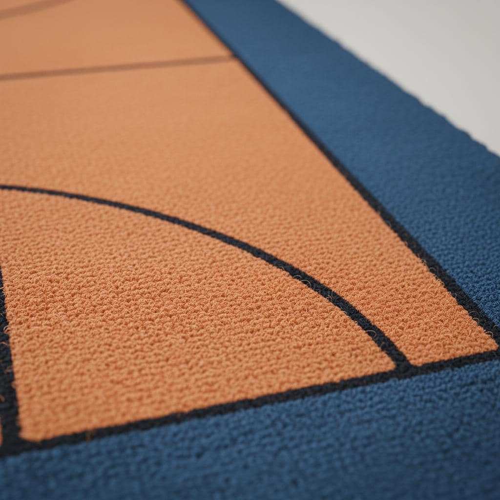 Hand-Tufted Wool Basketball Court Rug | Sports Room Decor __etsy:7363572977