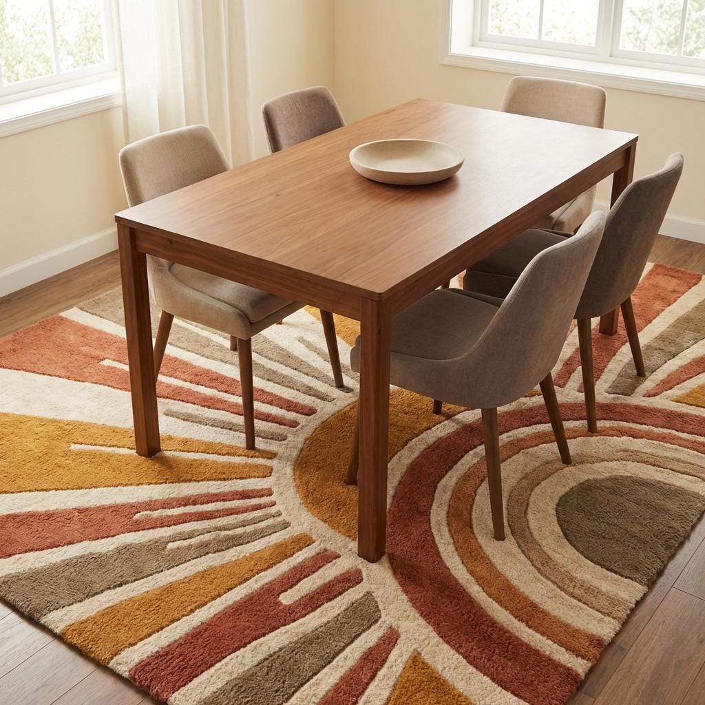 Hand Tufted Wool Modern Area Rug for Living Room Aesthetic Home Decor