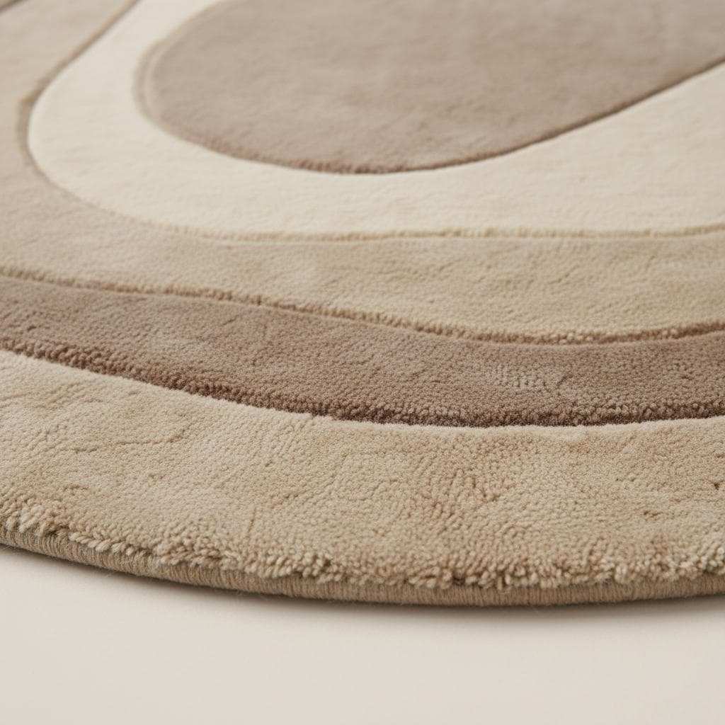 Hand Tufted Wool Rug, Irregular Organic Neutral Scandinavian Decor