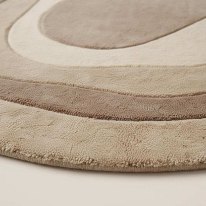 Hand Tufted Wool Rug, Irregular Organic Neutral Scandinavian Decor