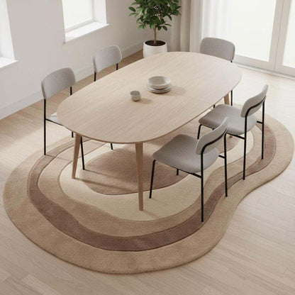 Hand Tufted Wool Rug, Irregular Organic Neutral Scandinavian Decor