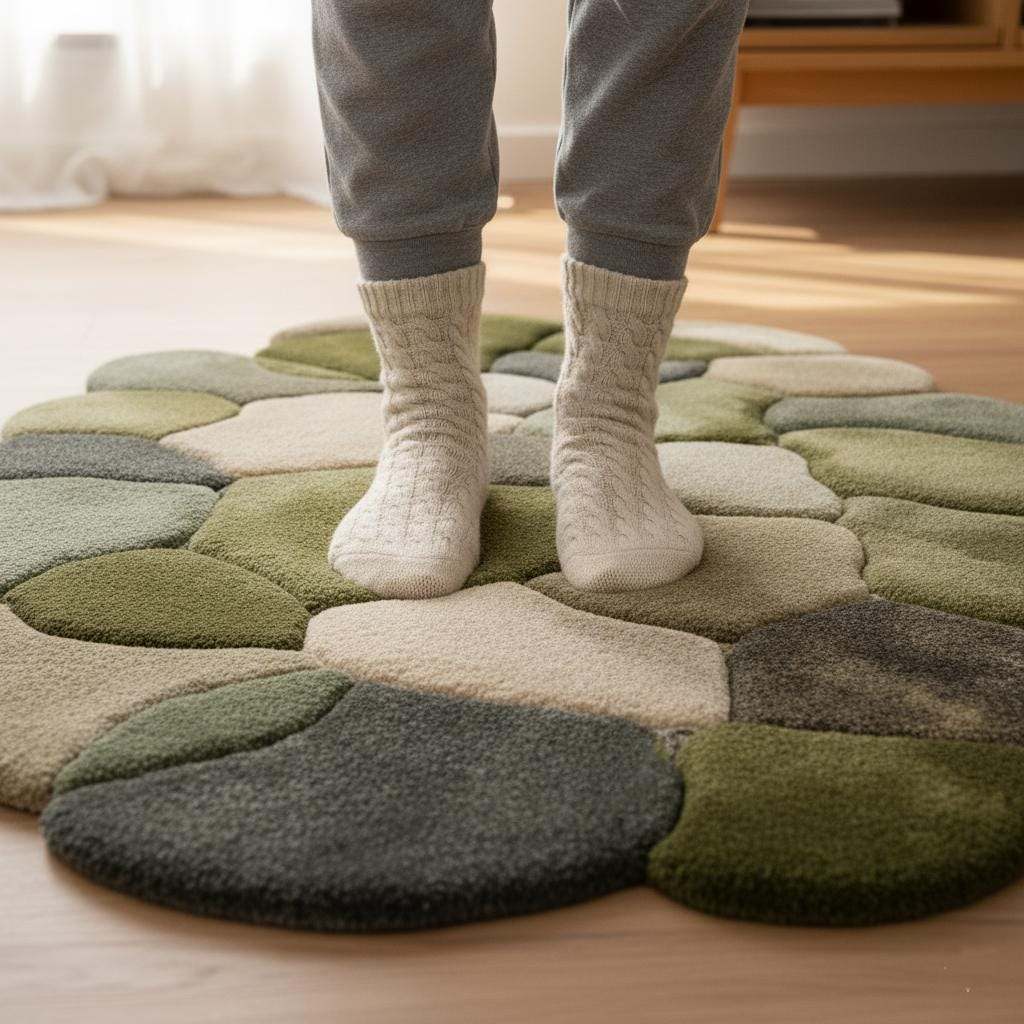 Hand-Tufted Wool Rug: Modern Moss Green Organic Area Carpet Teppich __etsy:7243592510