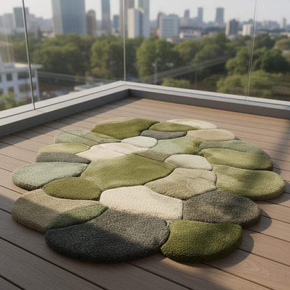 Hand-Tufted Wool Rug: Modern Moss Green Organic Area Carpet Teppich __etsy:7291553663