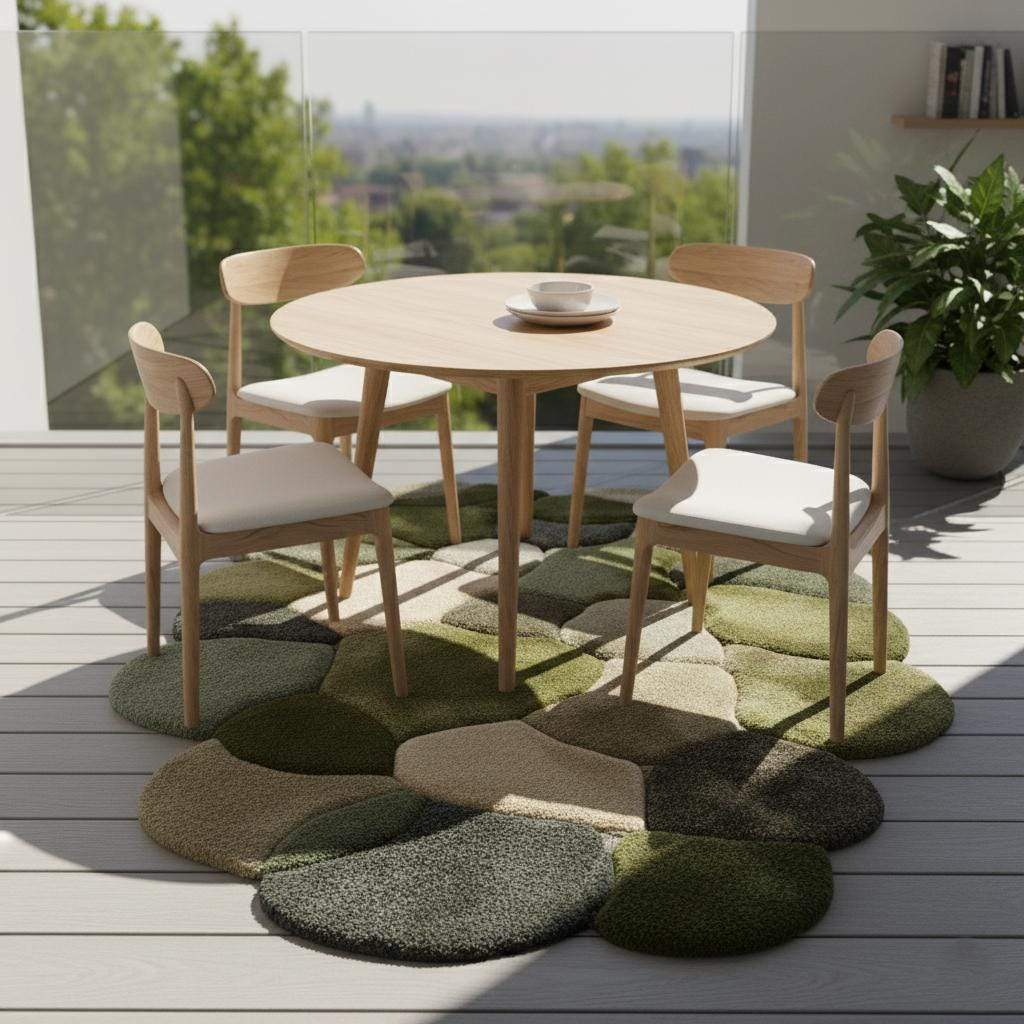 Hand-Tufted Wool Rug: Modern Moss Green Organic Area Carpet Teppich __etsy:7243592512