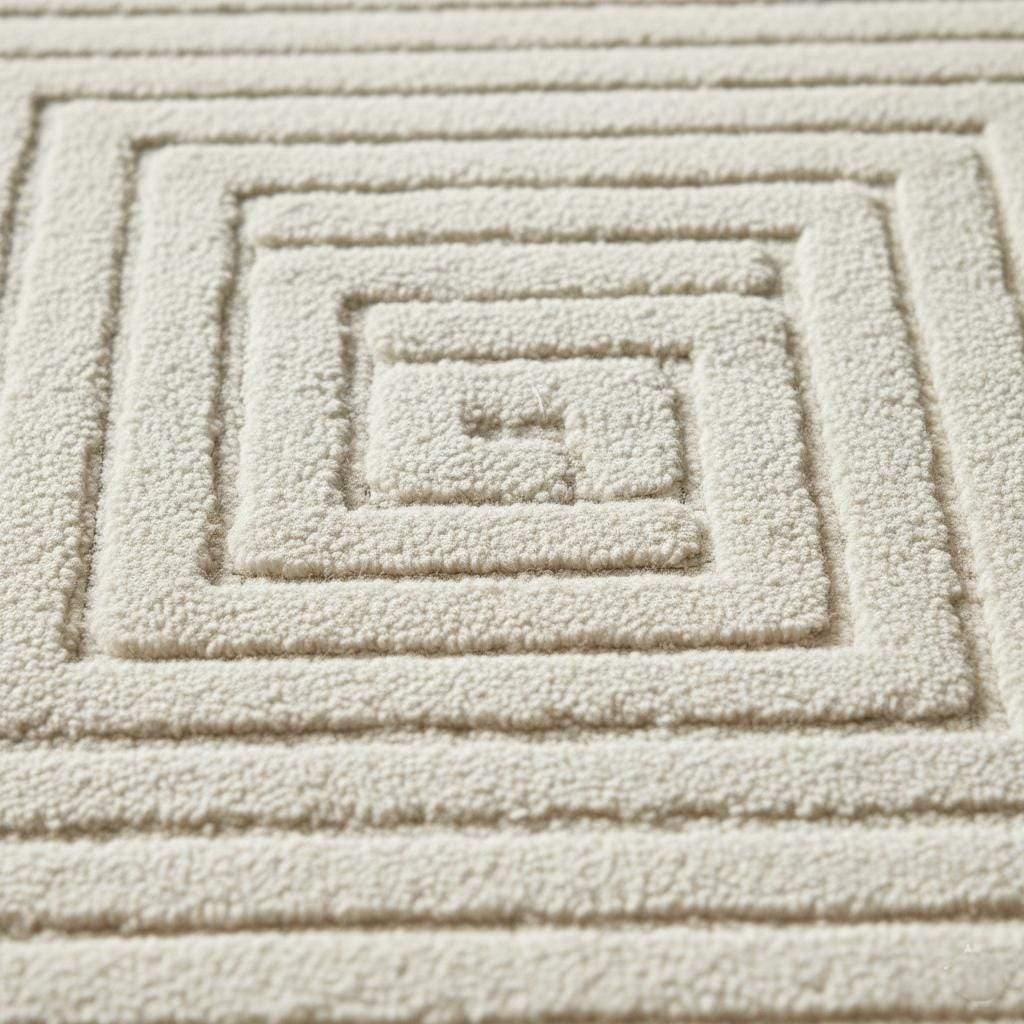 Hand-Tufted Wool Rug: Neutral Beige 3D Sculptural Texture Teppich __etsy:7303163231