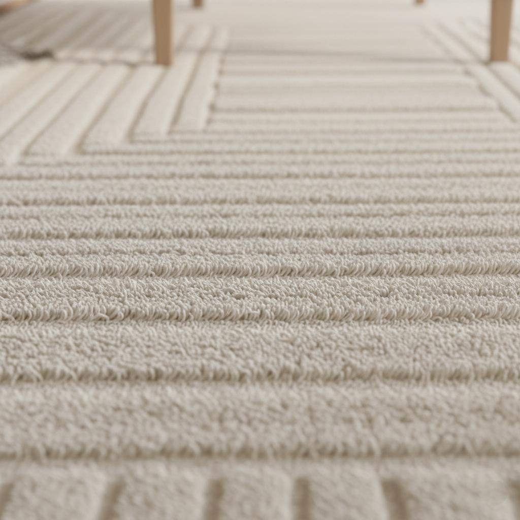 Hand-Tufted Wool Rug: Neutral Beige 3D Sculptural Texture Teppich __etsy:7255214772