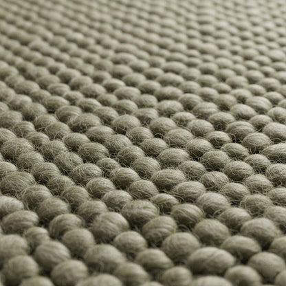 Hand-crafted Sage Olive Wool Loop-Pile Rug • Chunky Textured Living Room Rug Carpet Handmade • Natural Beige Accent Indoor Floor Teppich