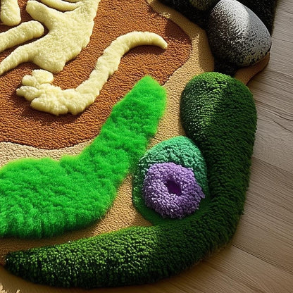 Handmade Tufted Dinosaur Skeleton Rug: 3D Textured Acrylic Yarn Carpet