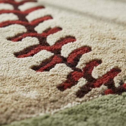 Handmade Wool Baseball Rug: Sports Nursery Decor, 8x10
