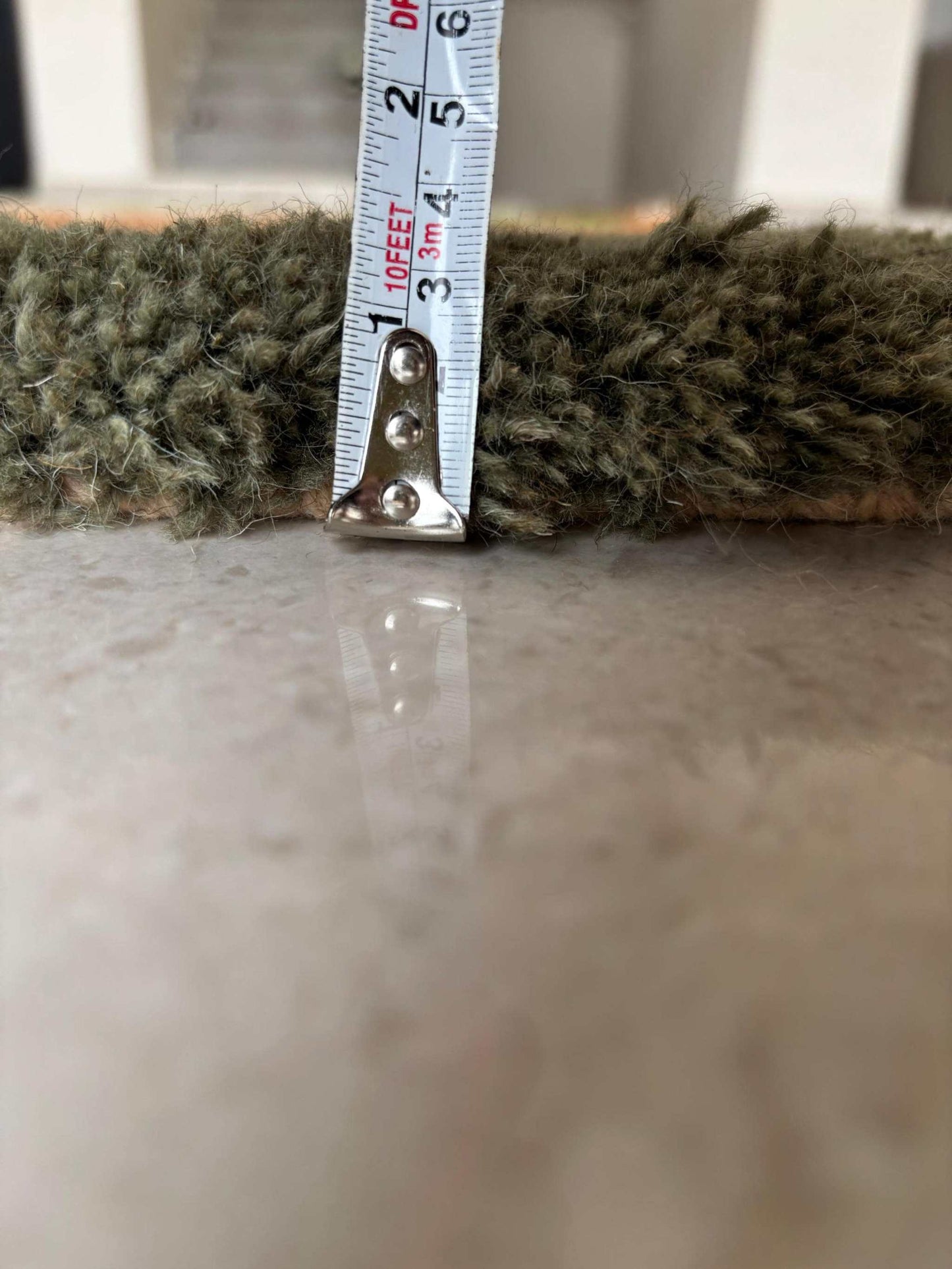 Handmade wool tufted moss rug with nature-inspired forest floor design, rectangular and soft textured carpet for living room and kids playroom decor