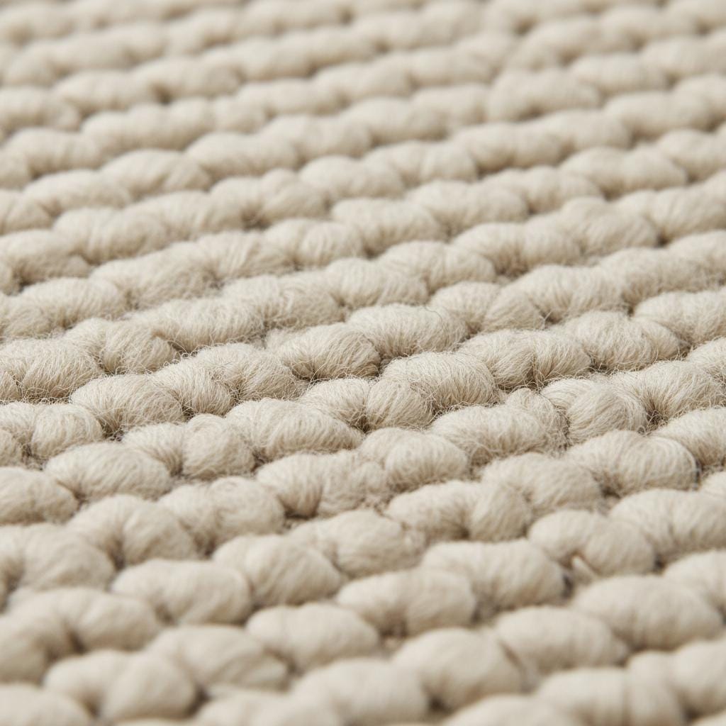 Handwoven Wool Rug, Chunky Loop Pile Area Rug, Neutral Ivory Wool Carpet, Scandinavian Minimalist Rug, Modern Cozy Living Room Floor Decor