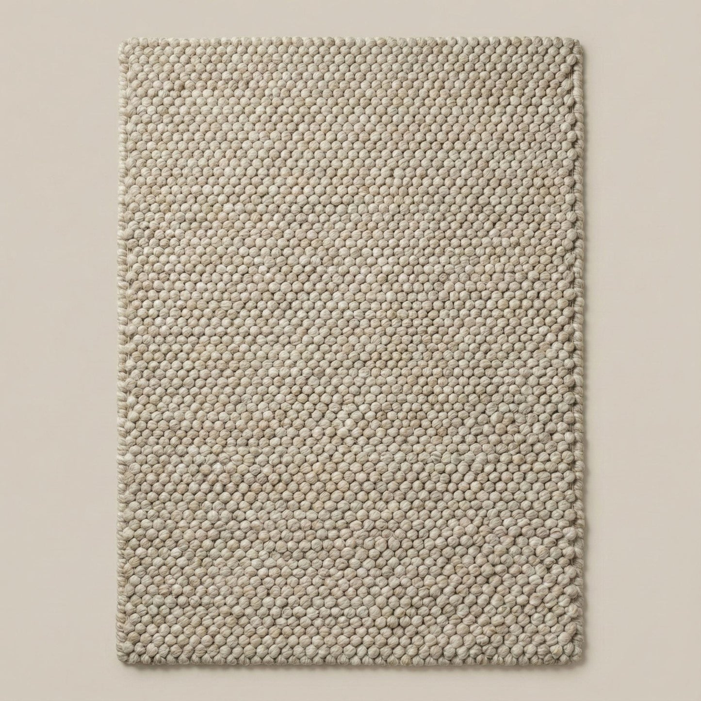 Handwoven chunky Wool Pebble Rug, Neutral Beige Textured Area Rug, Scandinavian Minimalist Living Room Carpet, Thick Cozy Natural Home Decor