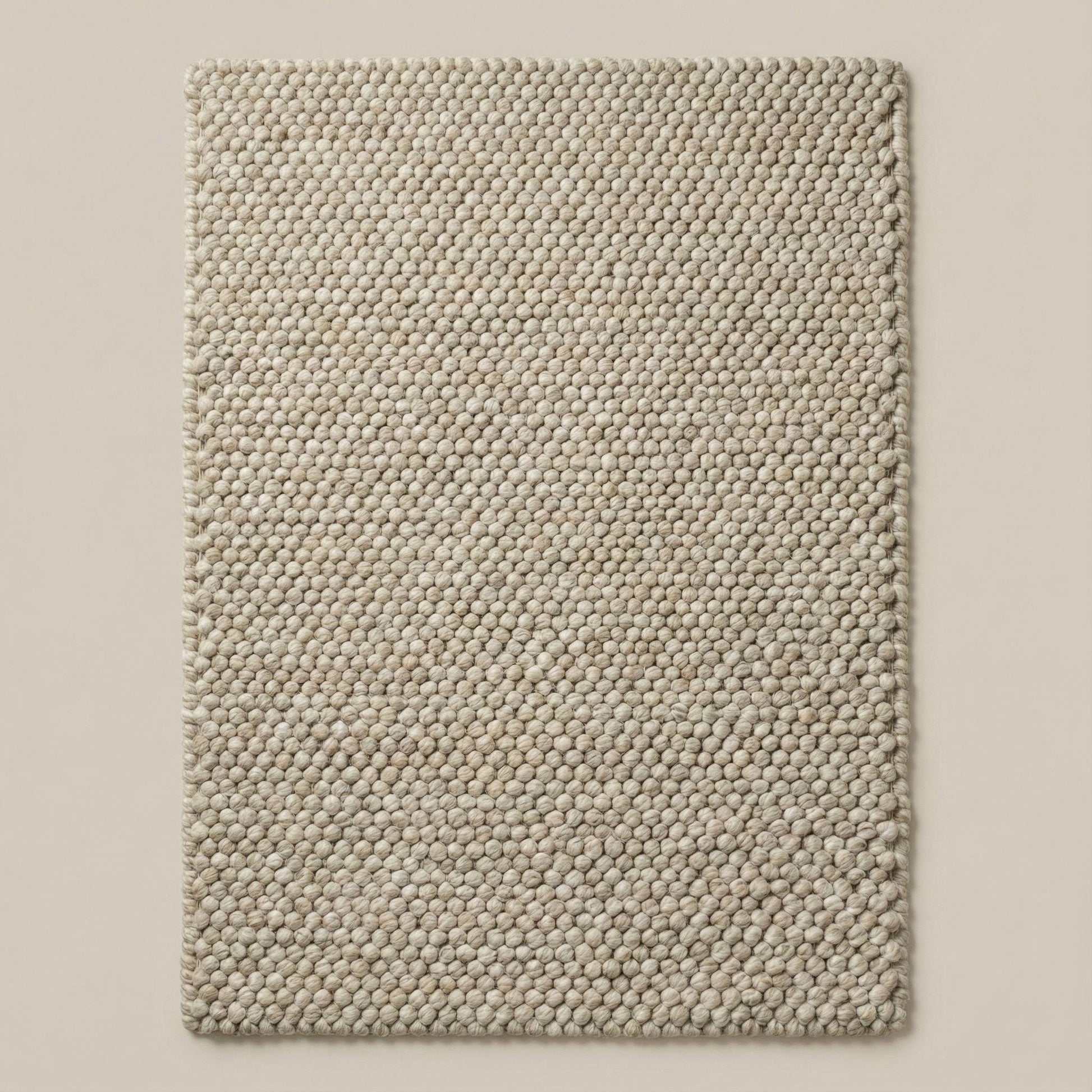 Handwoven chunky Wool Pebble Rug, Neutral Beige Textured Area Rug, Scandinavian Minimalist Living Room Carpet, Thick Cozy Natural Home Decor