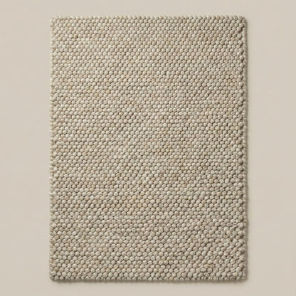 Handwoven chunky Wool Pebble Rug, Neutral Beige Textured Area Rug, Scandinavian Minimalist Living Room Carpet, Thick Cozy Natural Home Decor