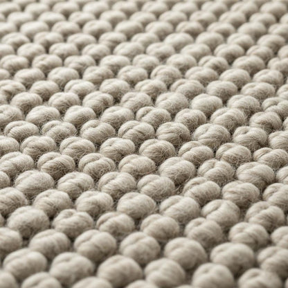 Handwoven chunky Wool Pebble Rug, Neutral Beige Textured Area Rug, Scandinavian Minimalist Living Room Carpet, Thick Cozy Natural Home Decor