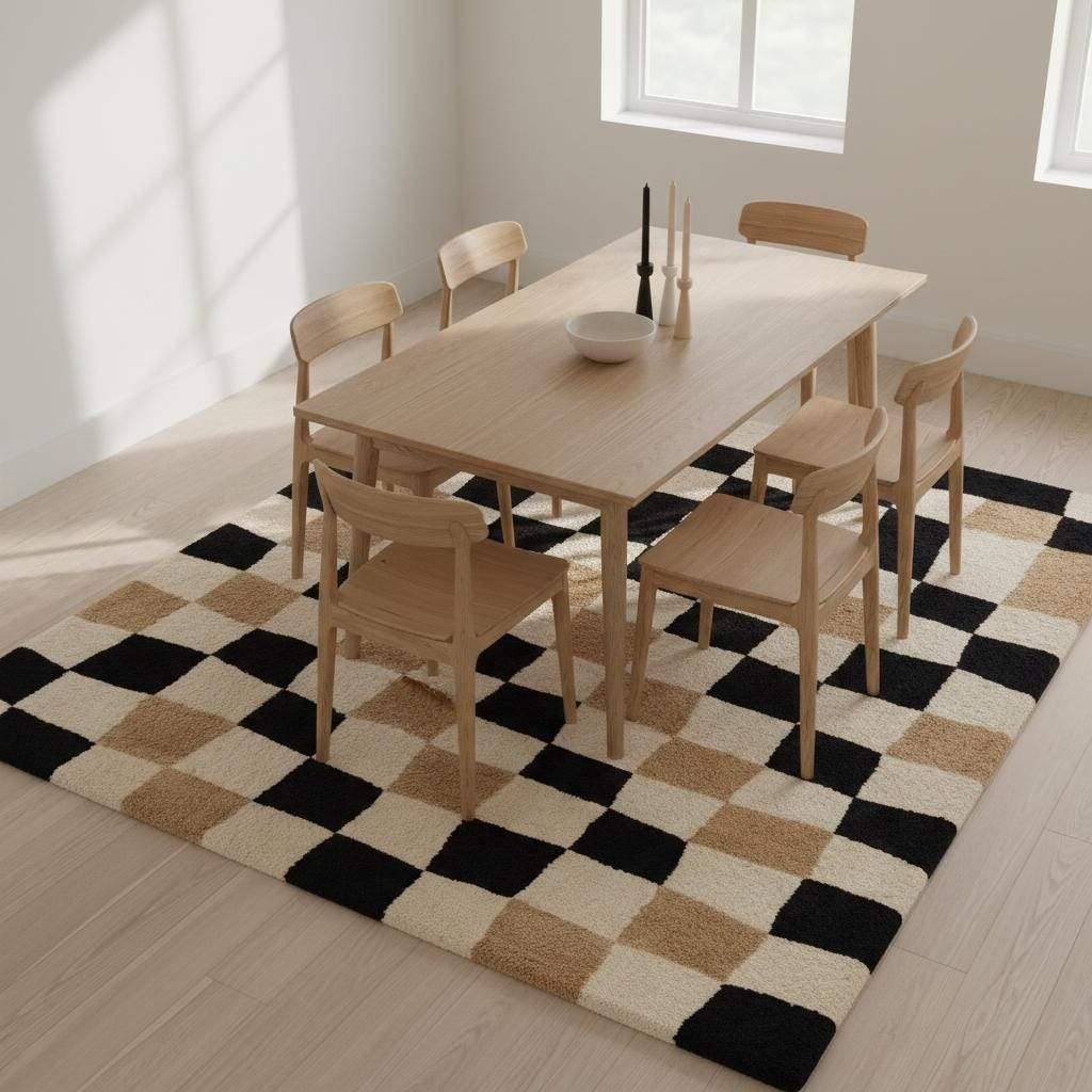 Hand-tufted artisan rug with visible pile height and handcrafted textile finish __etsy:7640797099